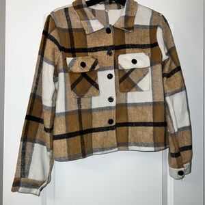 Plaid Button-Up Jacket